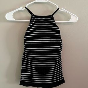 Free People Movement Striped New Dawn Tank in Black & White Combo